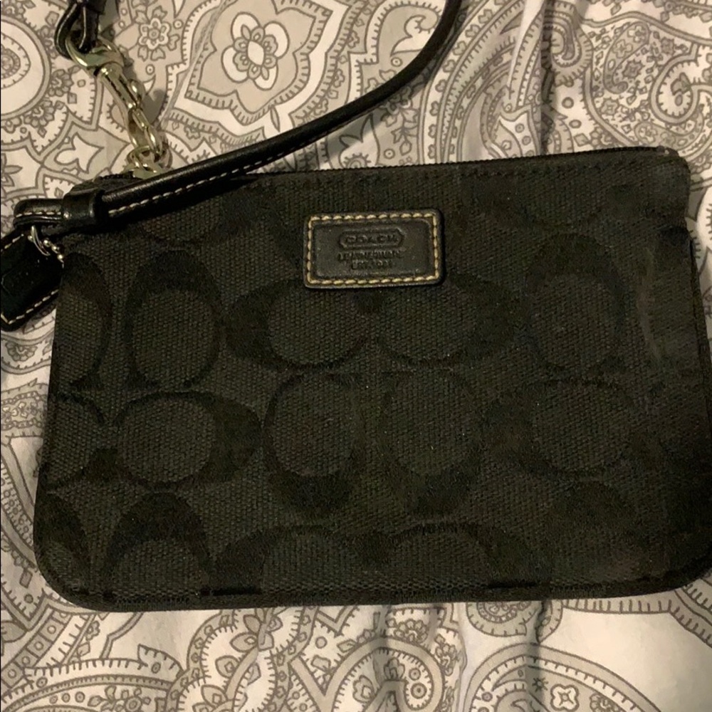 Black coach wristlet